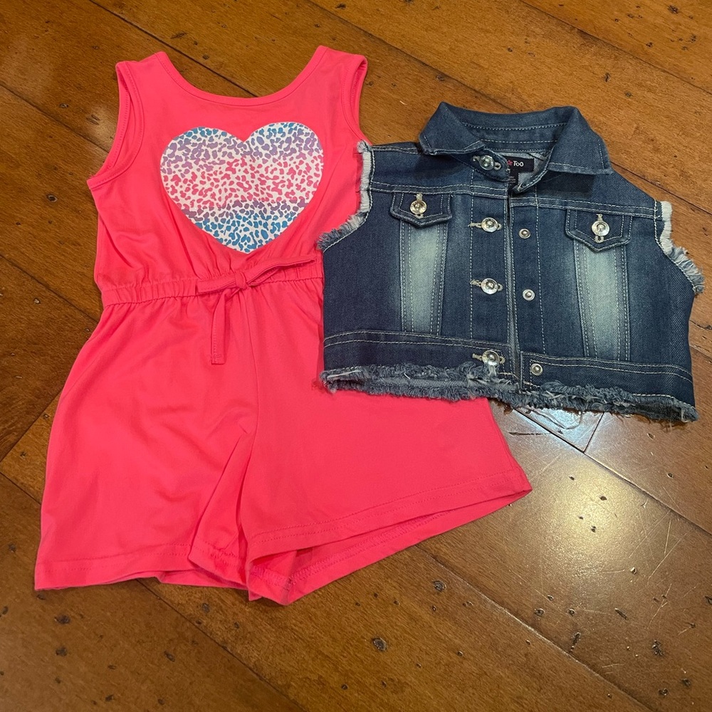 Limited Too size 3T jean vest and romper set. Used in good condition.